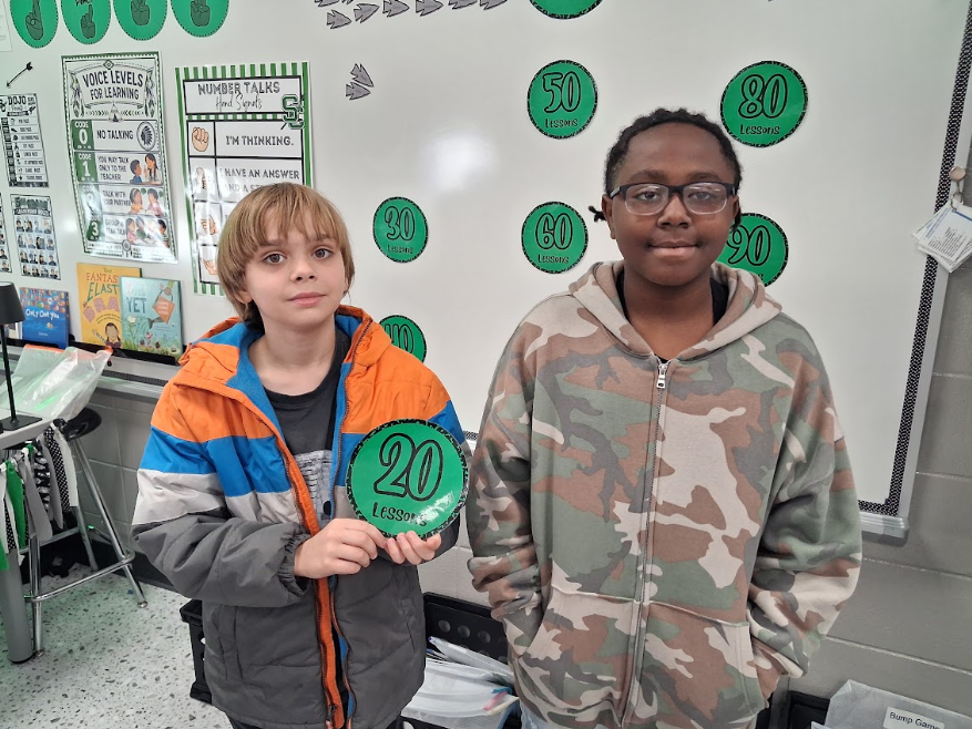 "🎉 Way to Go, Math Superstars! 🎉  Congratulations to Isairis and Jerry for passing 10 i-Ready Math lessons and Ray, Malik, and Dontate for passing 20 lessons! Your hard work and dedication are paying off. Keep up the great work! "