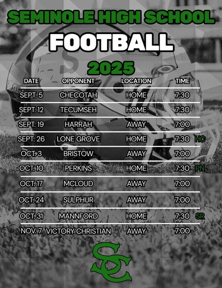 seminole high school football schedule