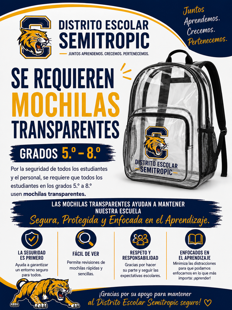 Spanish clear backpack