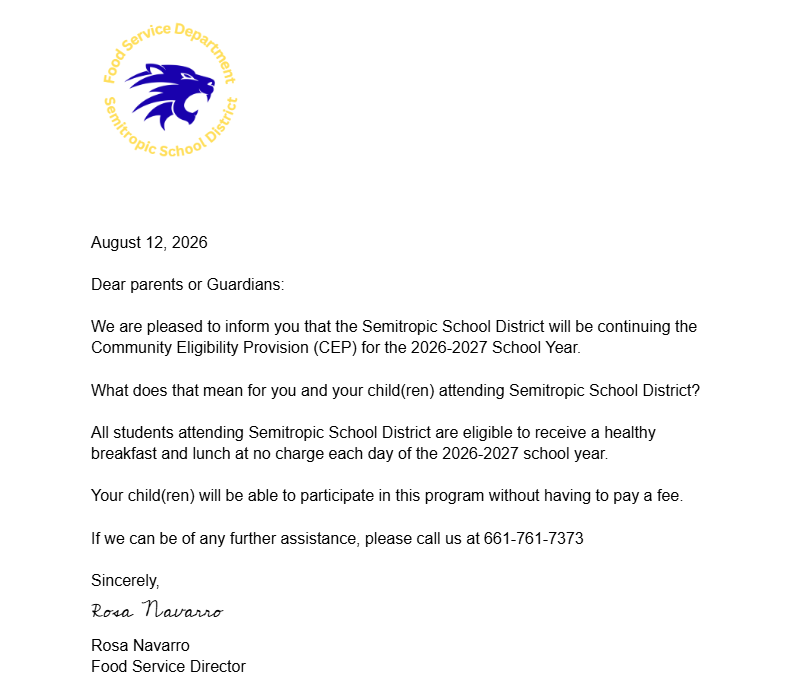 Food Service Letter 26.27