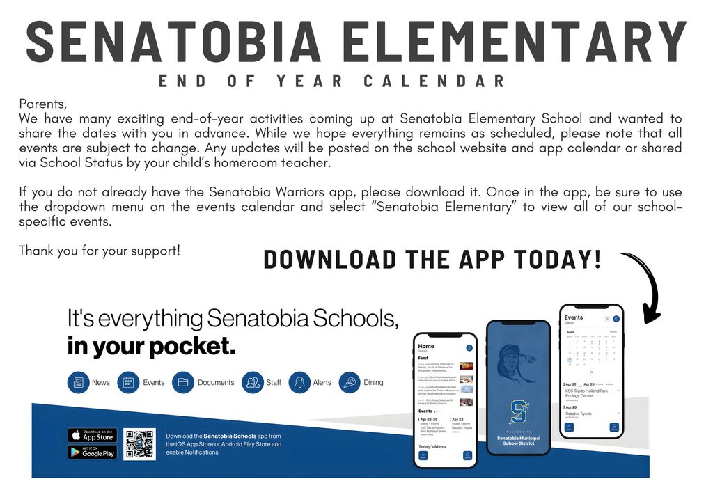 End of Year Calendar 