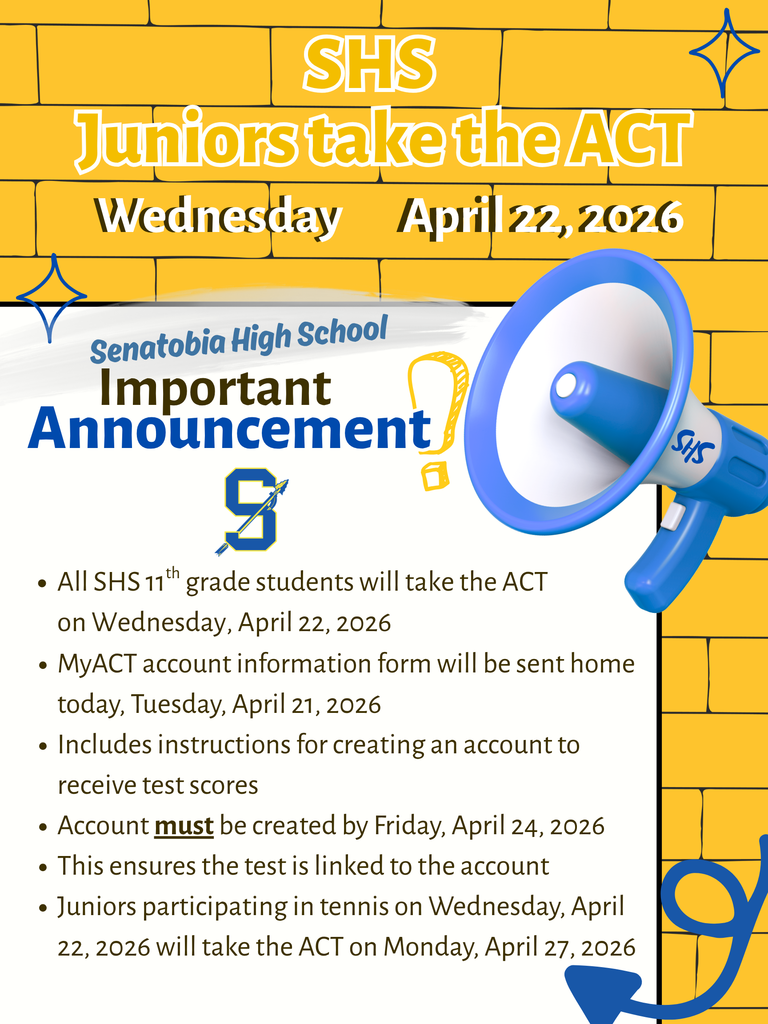 SHS Juniors take the ACT: Wednesday, April 22, 2026