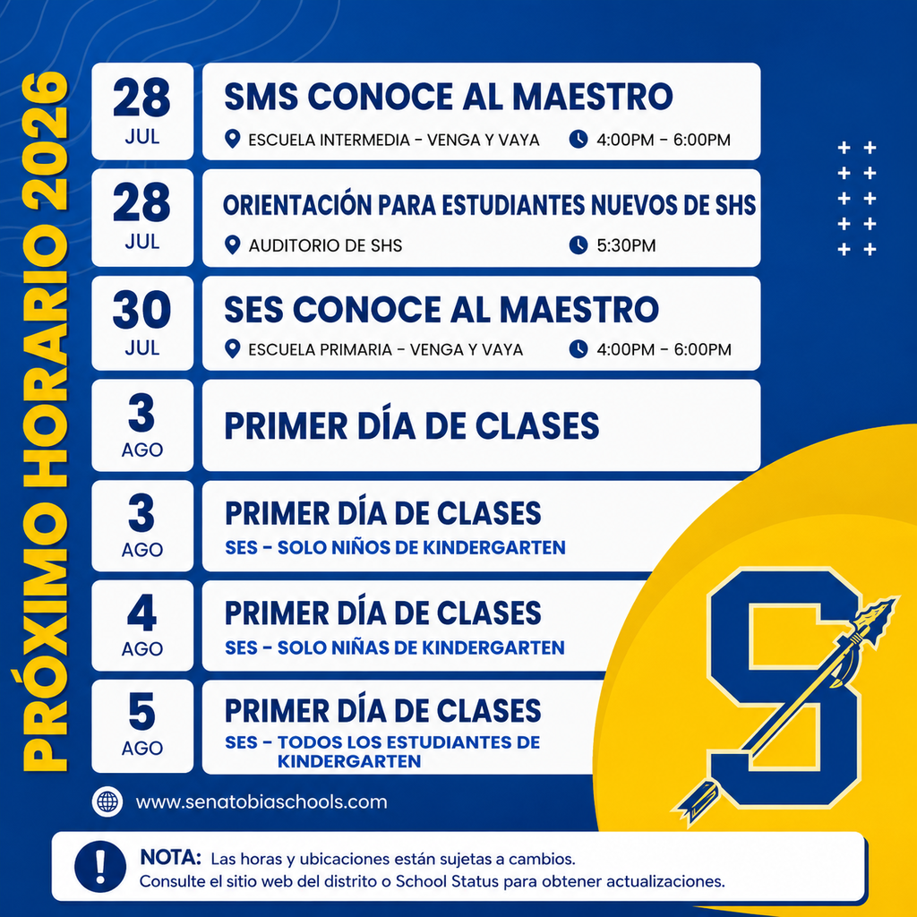 upcoming schedule 2026