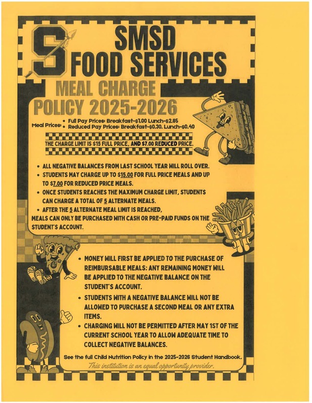 SMSD Food Service Meal Charge Policy 2025-2026