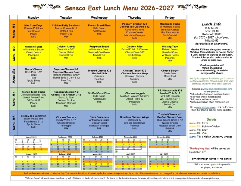 Lunch Cycle Menu