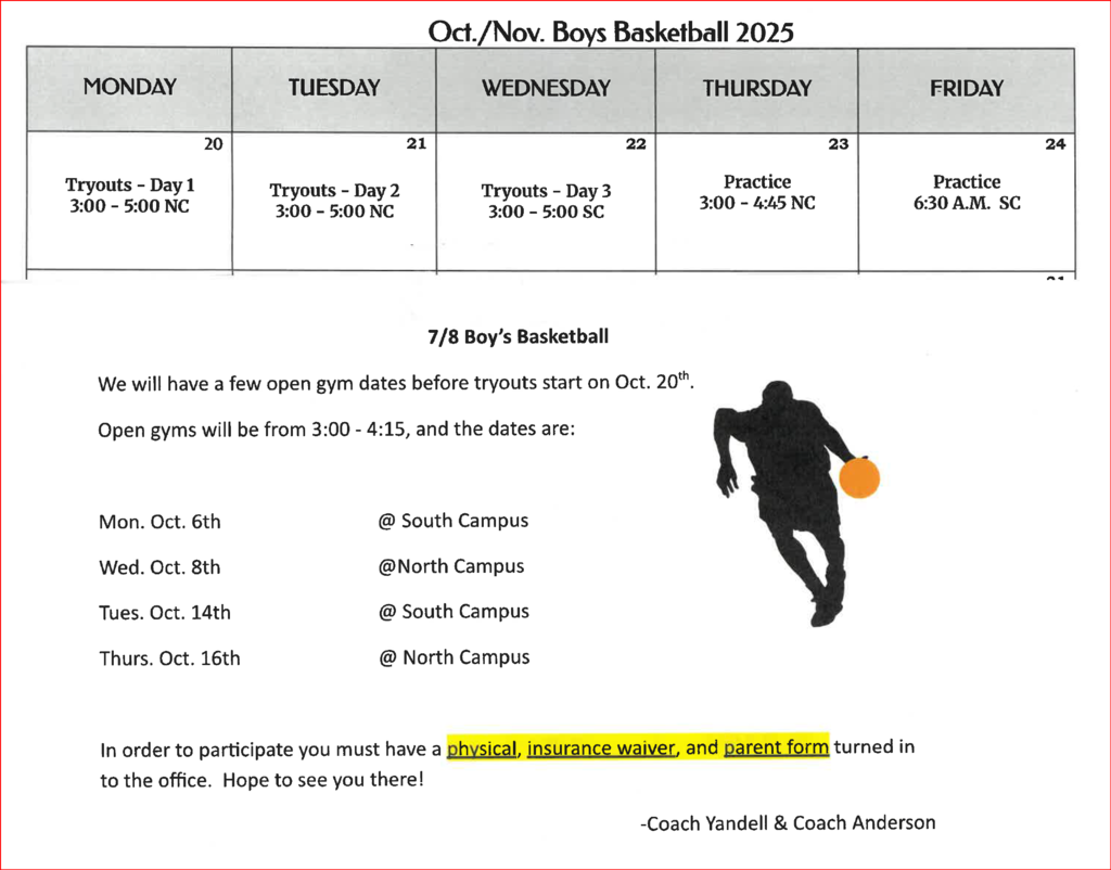 Boys Basketball Info