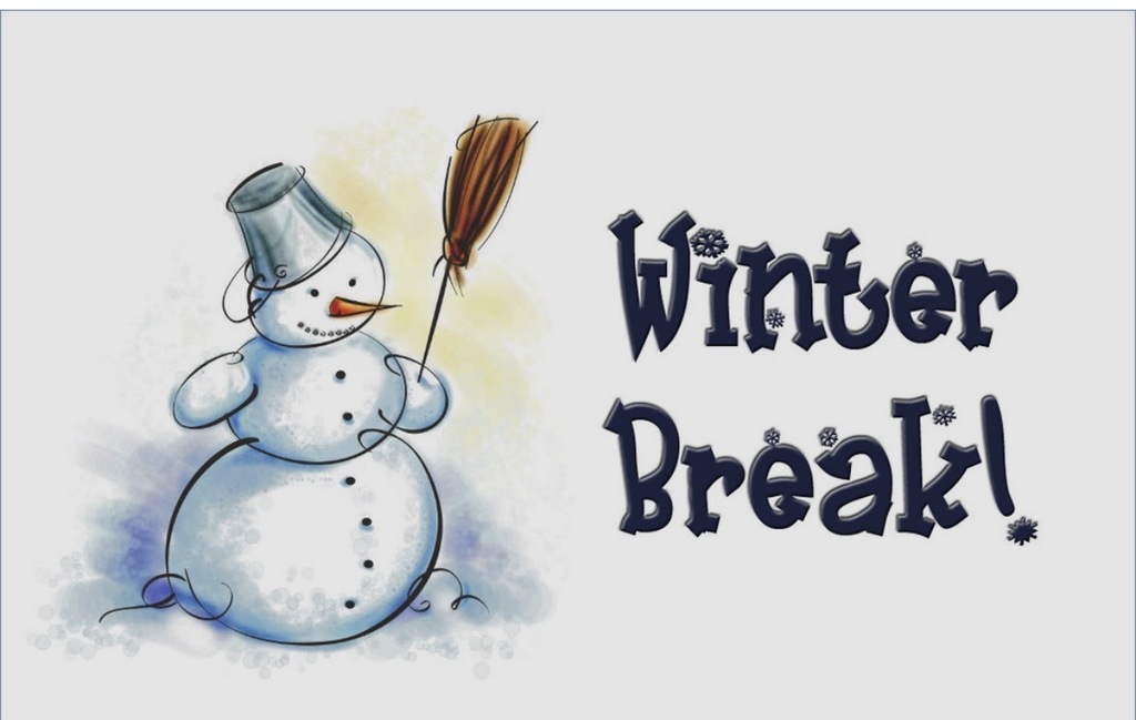 Snowman with Winter Break Sign
