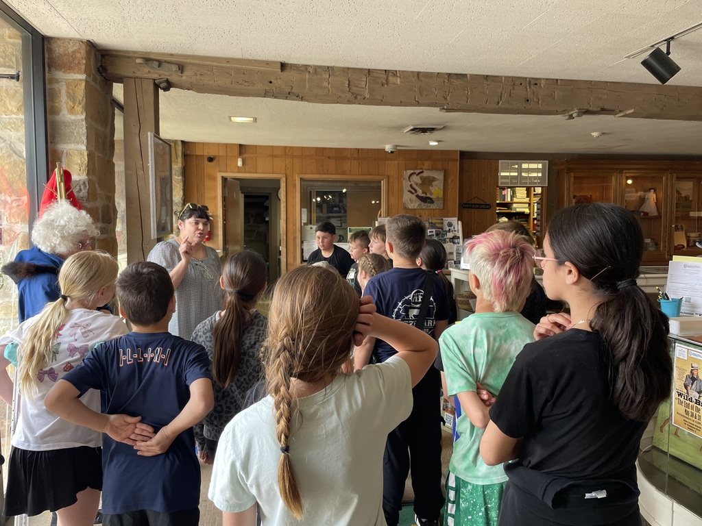 Students inside museum