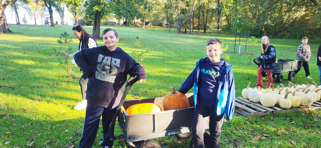 Picking out pumpkins