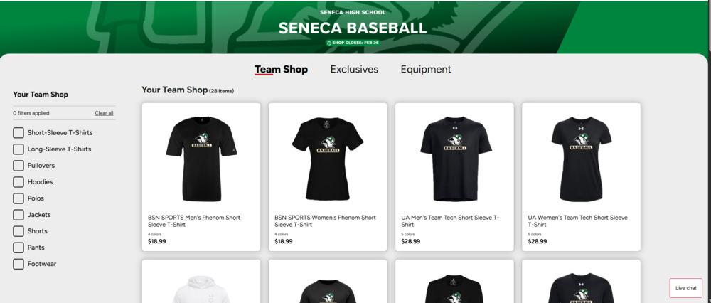 2026 SHS Spring Sports Team Stores