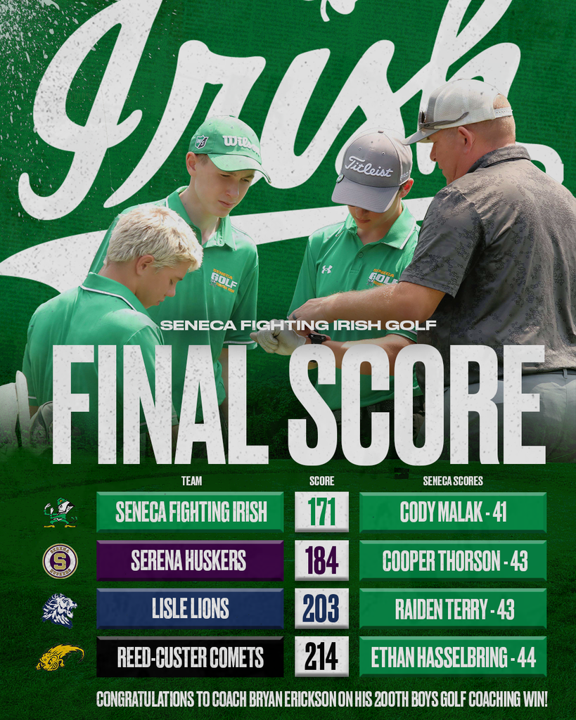The Fighting Irish Golf team shot a 171 to defeat Serena, Lisle, and Reed-Custer on Wednesday in Braidwood.
