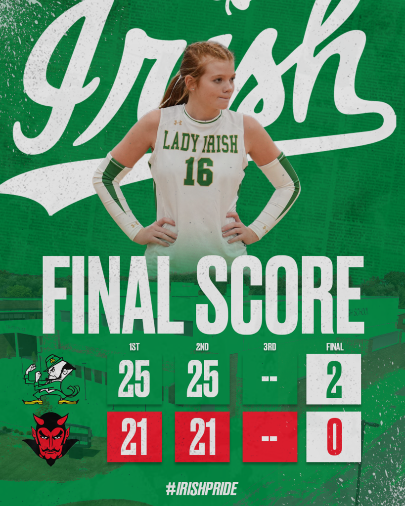 The Lady Irish Volleyball team won at Hall on Monday night.