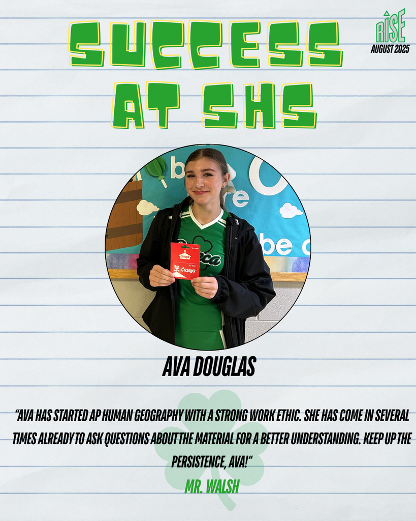 Sophomore Ava Douglas was named the Success at SHS winner this week.