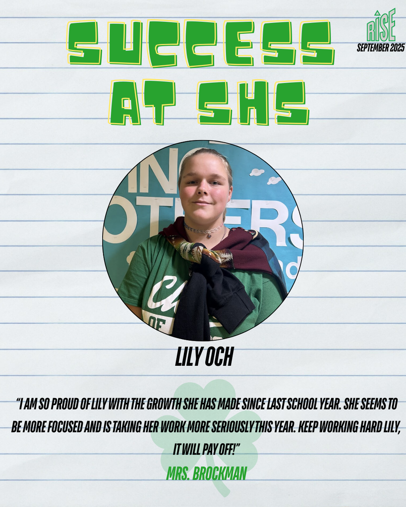 Sophomore Lily Och has been named this week's Success at SHS winner.