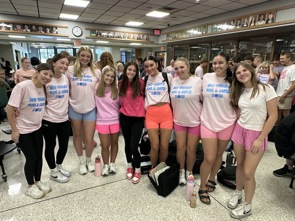 Today was Wear Pink day to kick off Homecoming and support Volley for a Cure tonight.