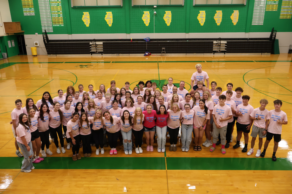 Today was Wear Pink day to kick off Homecoming and support Volley for a Cure tonight.