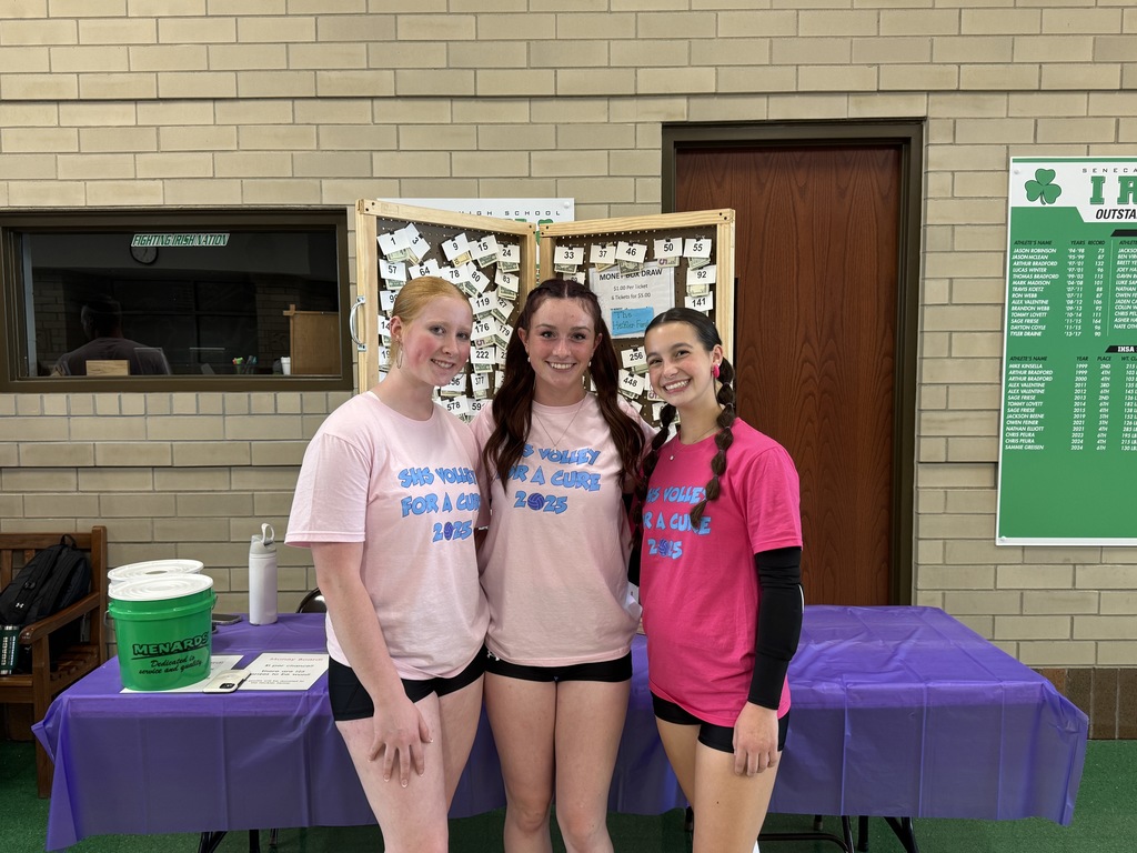 Tonight the Lady Irish Volleyball team hosted the Reed-Custer Comets for our annual Volley for a Cure!