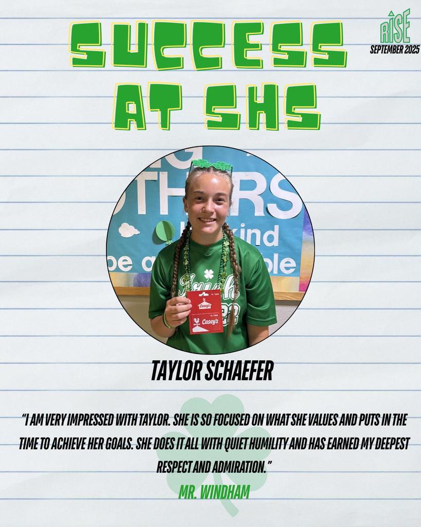 Sophomore Taylor Schaefer was last week's Success at SHS winner.