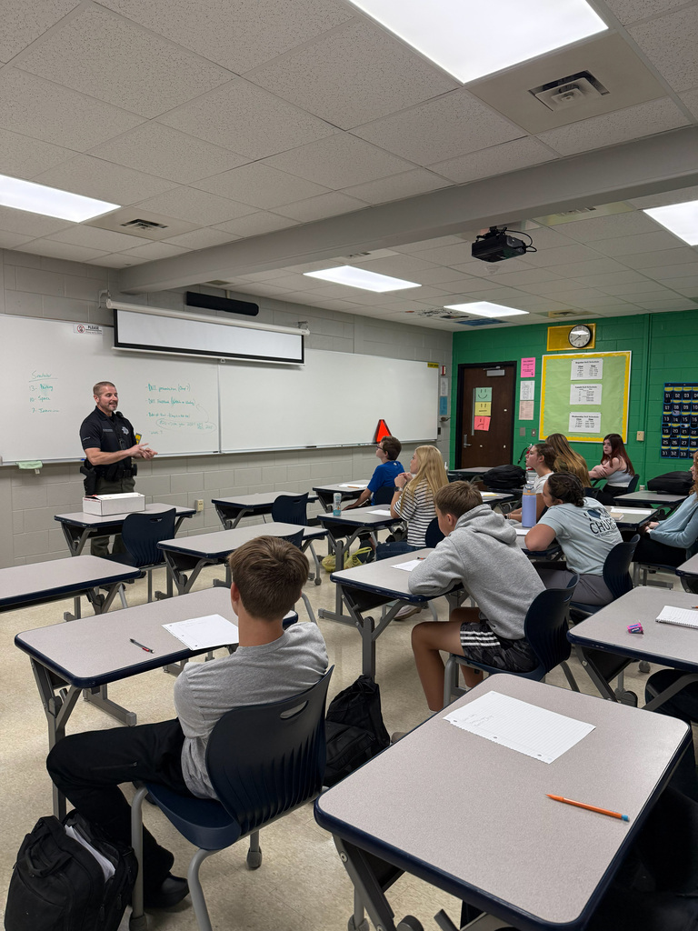 SRO Ken Sangston recently visited Mrs. Baxter’s Driver Education classes for his annual presentation on DUI and impaired driving.