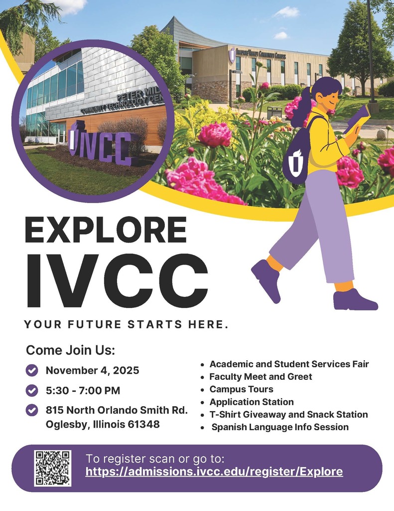 Explore IVCC will be held on November 4th, 2025 from 5:30-7:00 PM at IVCC.