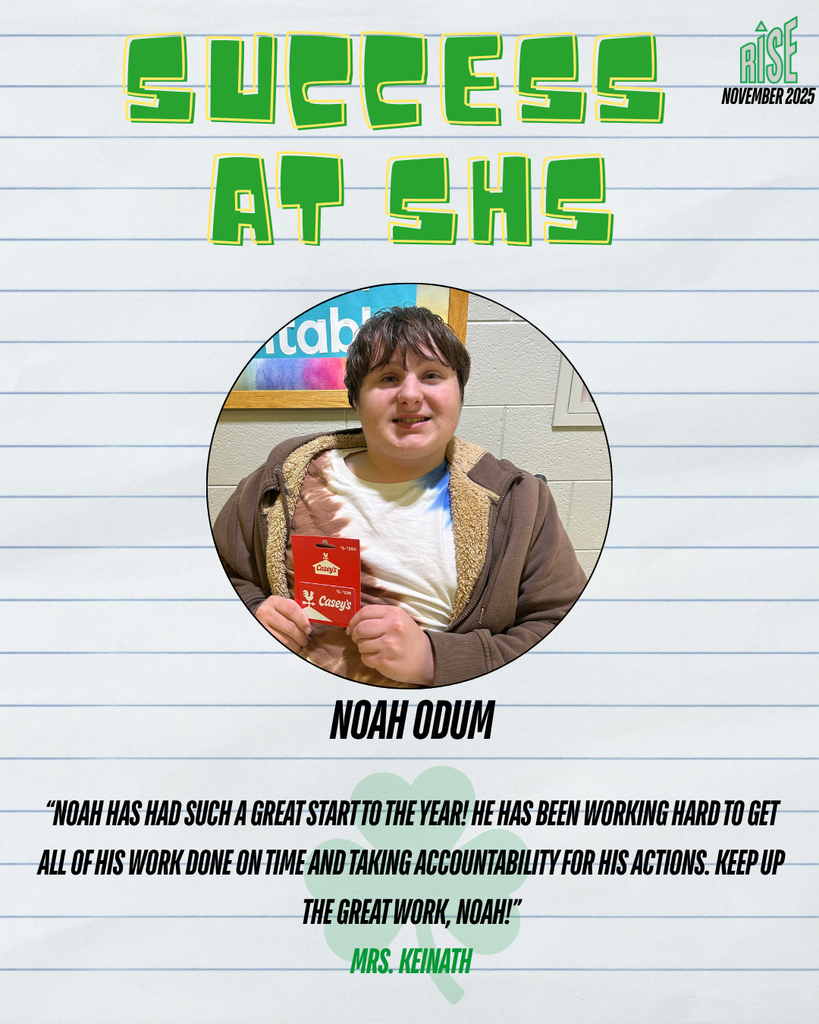 Junior Noah Odum has been named last week's Success at SHS winner.