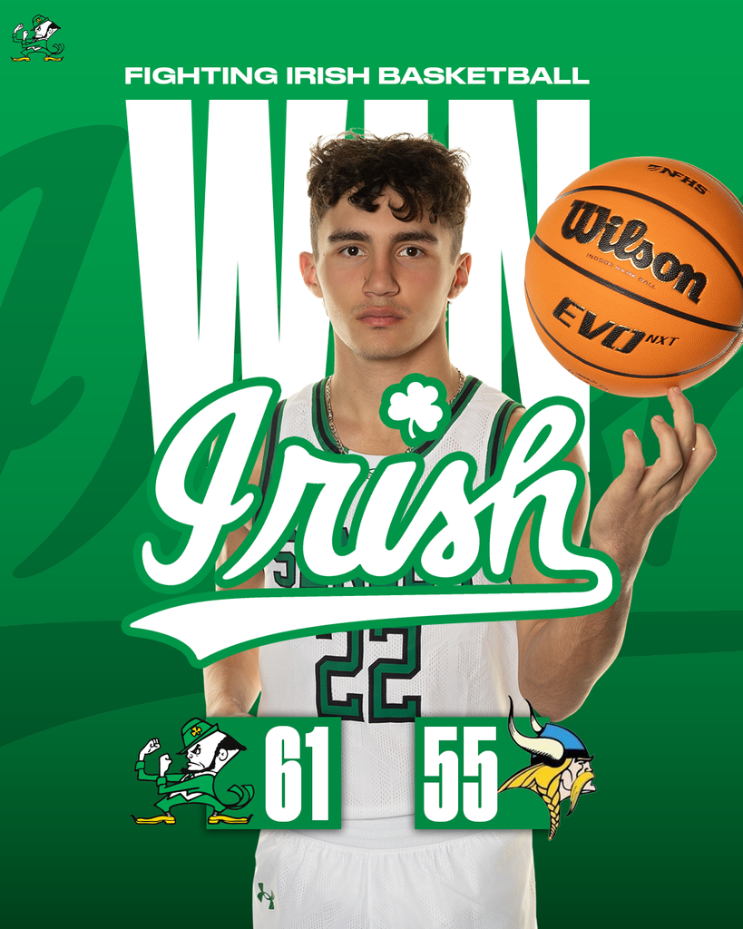 The Fighting Irish Basketball team defeated the Newark Norsemen tonight, 61-55.