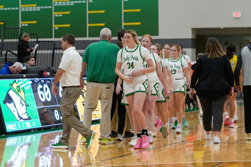 Senior Matt Stach is currently in Mrs. Sandeno's Photography class and captured some great shots of the final minutes from last night's 60-40 Lady Irish victory over Putnam County!