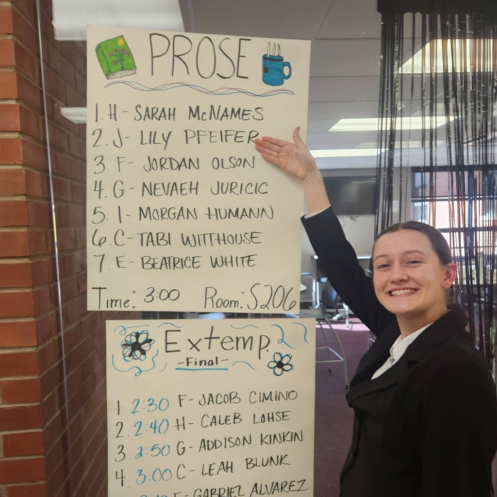 The Seneca High School Speech Team competed in the IHSA Regional at Bradley-Bourbonnais on Saturday.