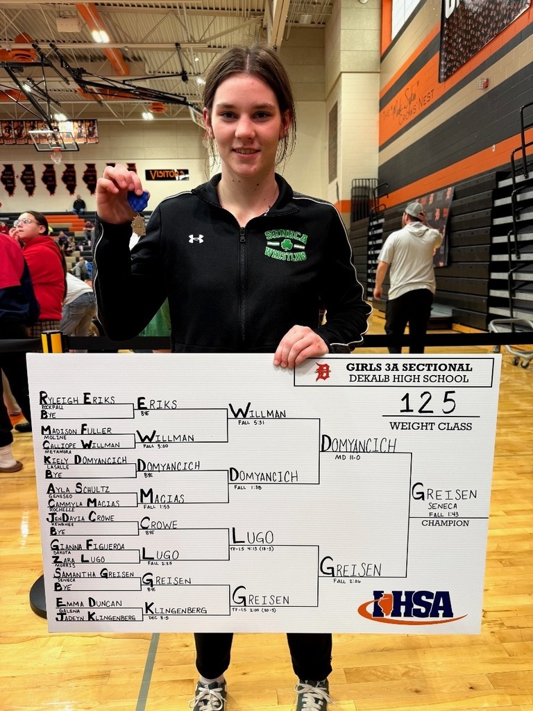 Senior Sammie Greisen represented the Lady Irish Wrestling Team at the Dekalb Sectional on Friday and Saturday.