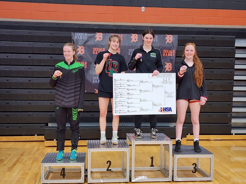 Senior Sammie Greisen represented the Lady Irish Wrestling Team at the Dekalb Sectional on Friday and Saturday.