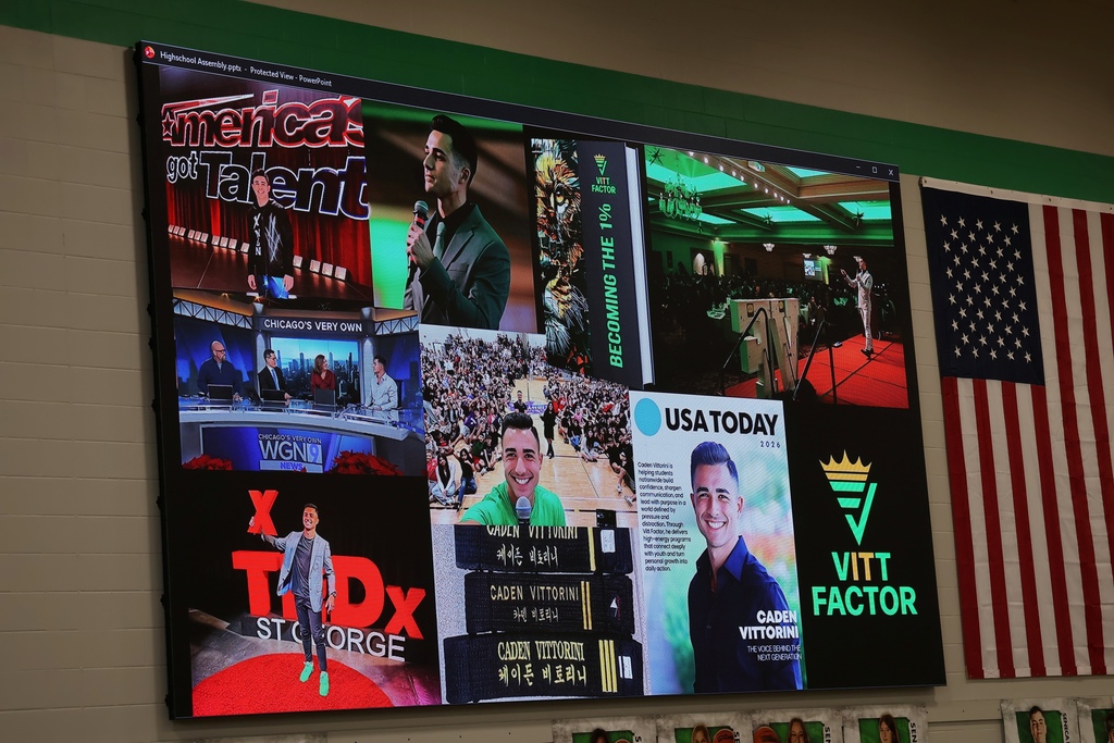 Seneca High School and RISE welcomed Caden Vittorini to speak to the SHS student body during SST on Tuesday.