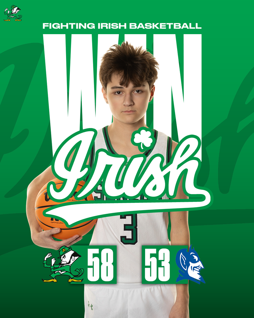 The Fighting Irish Basketball Team defeated the Peotone Blue Devils in the IHSA Class 2A Regional Semifinals on Wednesday in Wilmington, 58-53.