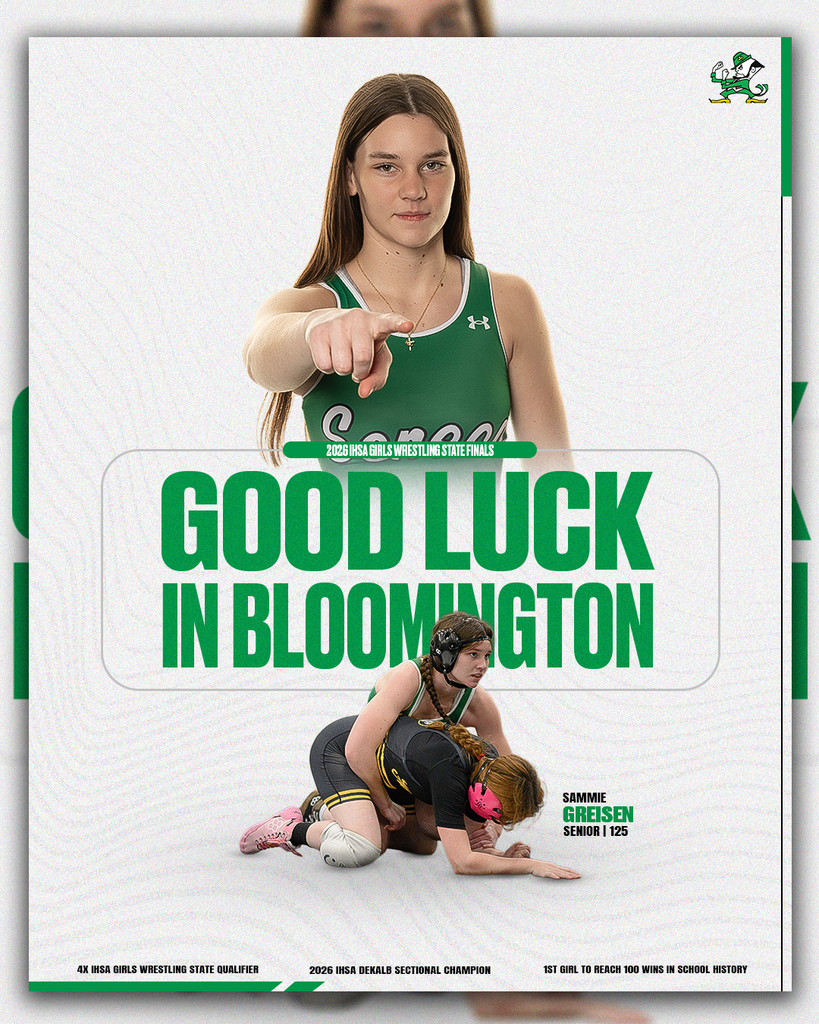 Senior Sammie Greisen has taken the mats for the 2026 IHSA Girls Wrestling State Finals at Grossinger Motors Arena in Bloomington.