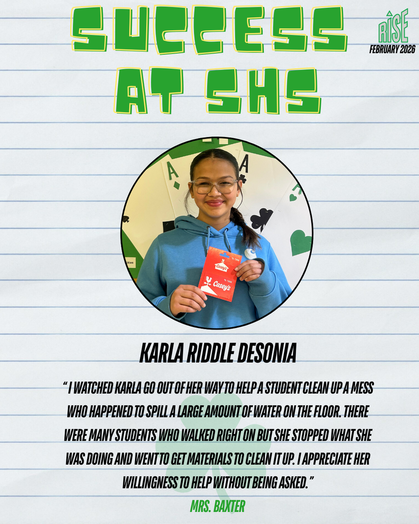 Freshman Karla Riddle-DeSonia has been named this week's Success at SHS winner.
