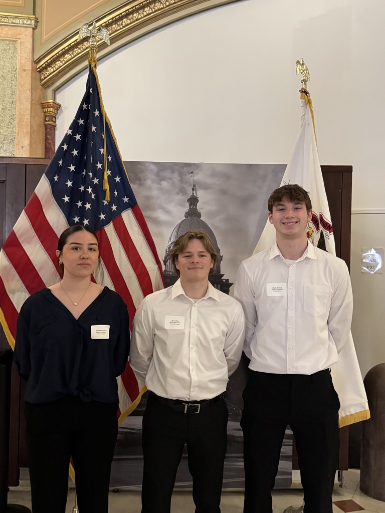 Jessa Echeverria, Brant Roe, and Brady Sheedy represented Seneca High School at State Senator Sue Rezin's Youth Advisory Council in Springfield on Tuesday.