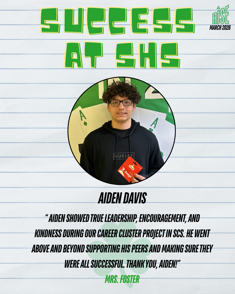 Freshman Aiden Davis has been named this week's Success at SHS winner.
