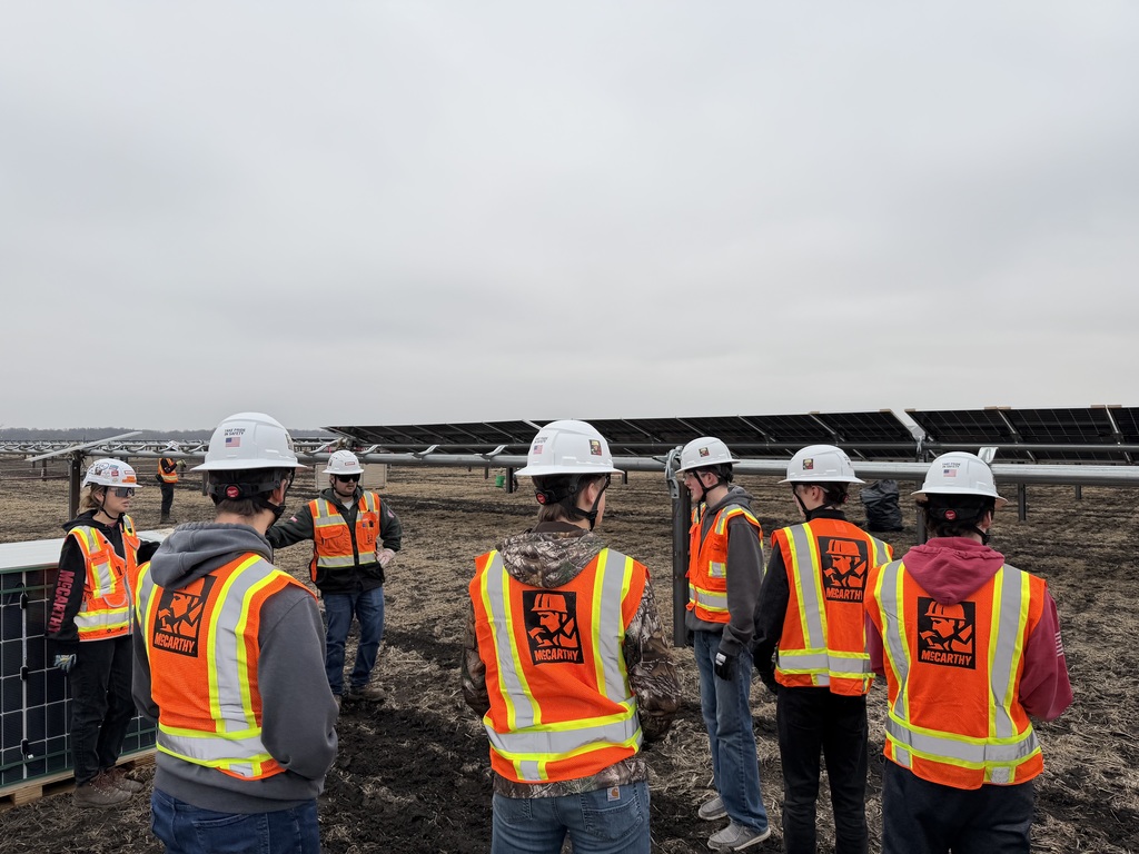 CTE students toured the McCarthy Construction Buffalo Solar Site on Thursday.