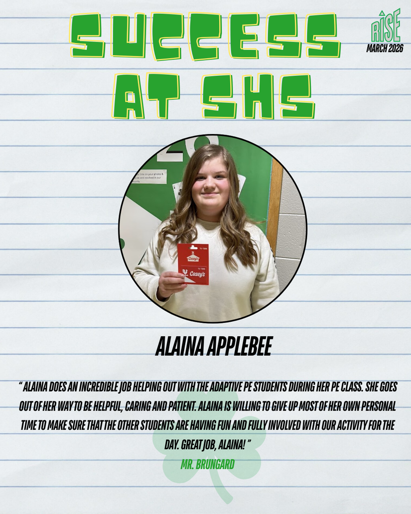 Freshman Alaina Applebee was named last week's Success at SHS winner.