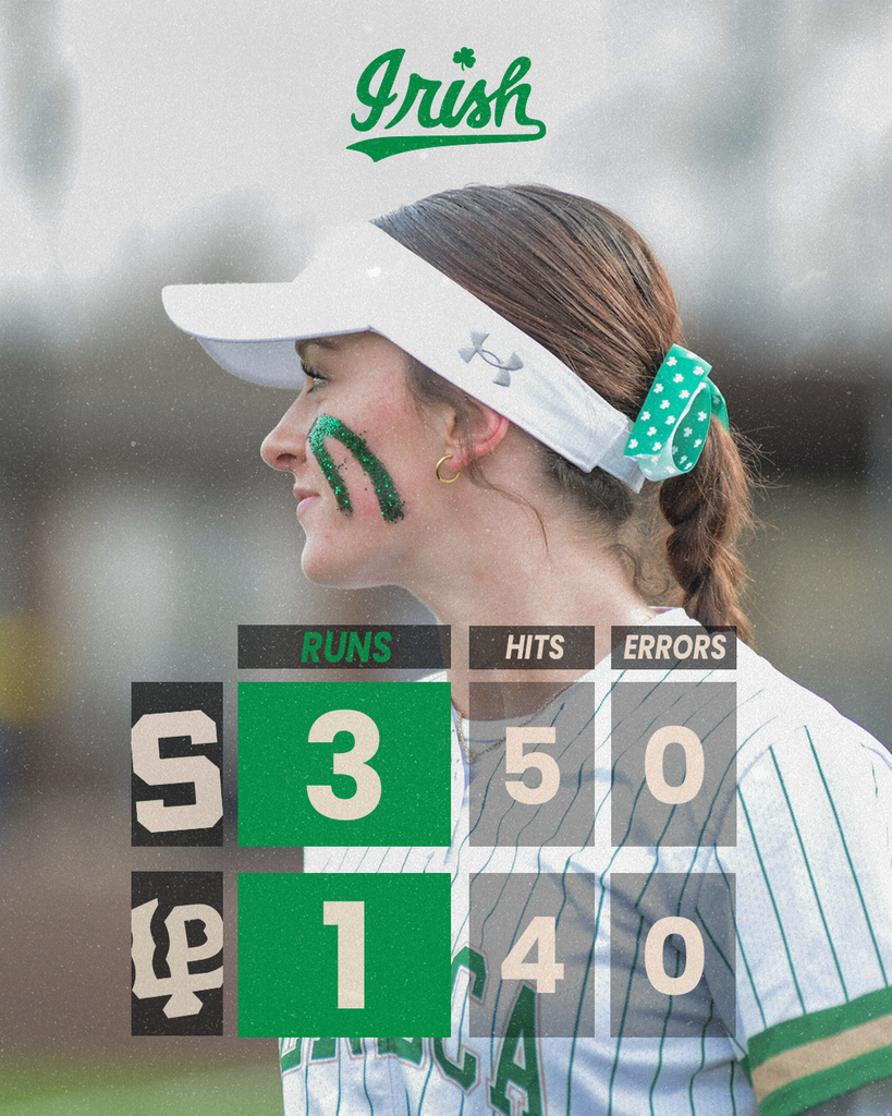 The Lady Irish Softball Team defeated the LaSalle-Peru Cavaliers on Saturday, 3-1.