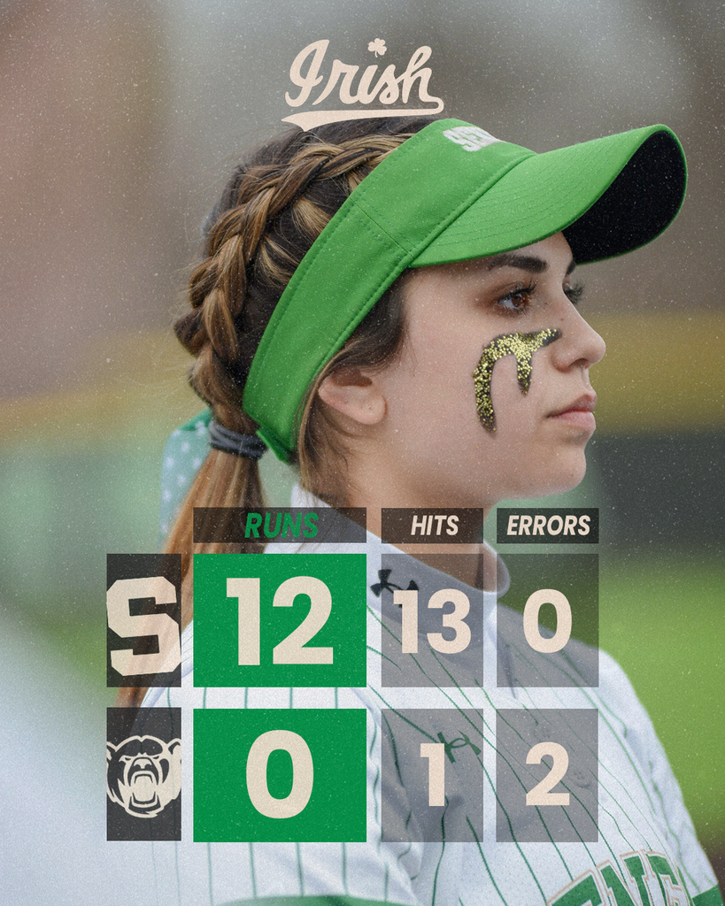 Lady Irish Softball defeated the St. Bede Bruins on Friday, 12-0.