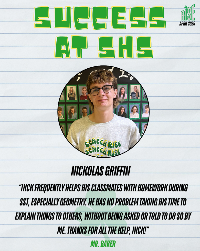 Sophomore Nick Griffin has been named this week's Success at SHS winner.