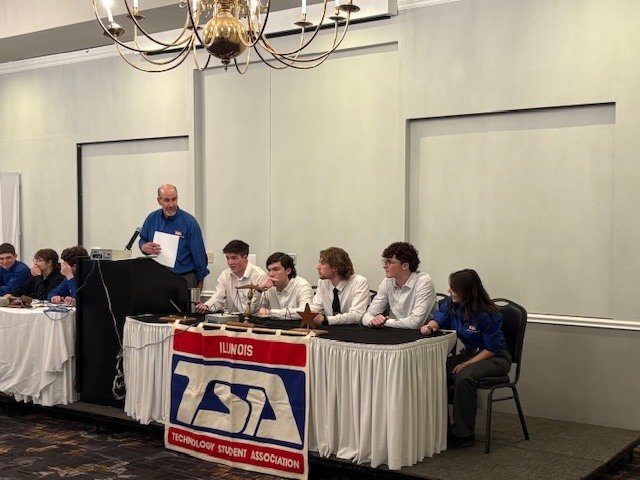 15 Seneca High School students attended the IL-TSA State Conference in Bloomington, IL on Thursday and Friday, April 16-17.
