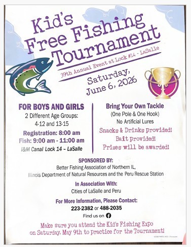Free Kids Fishing Tournament June 6, 2026