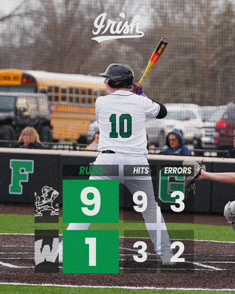 The Fighting Irish Baseball Team defeated the Woodland Warriors at home on Thursday, 9-1.