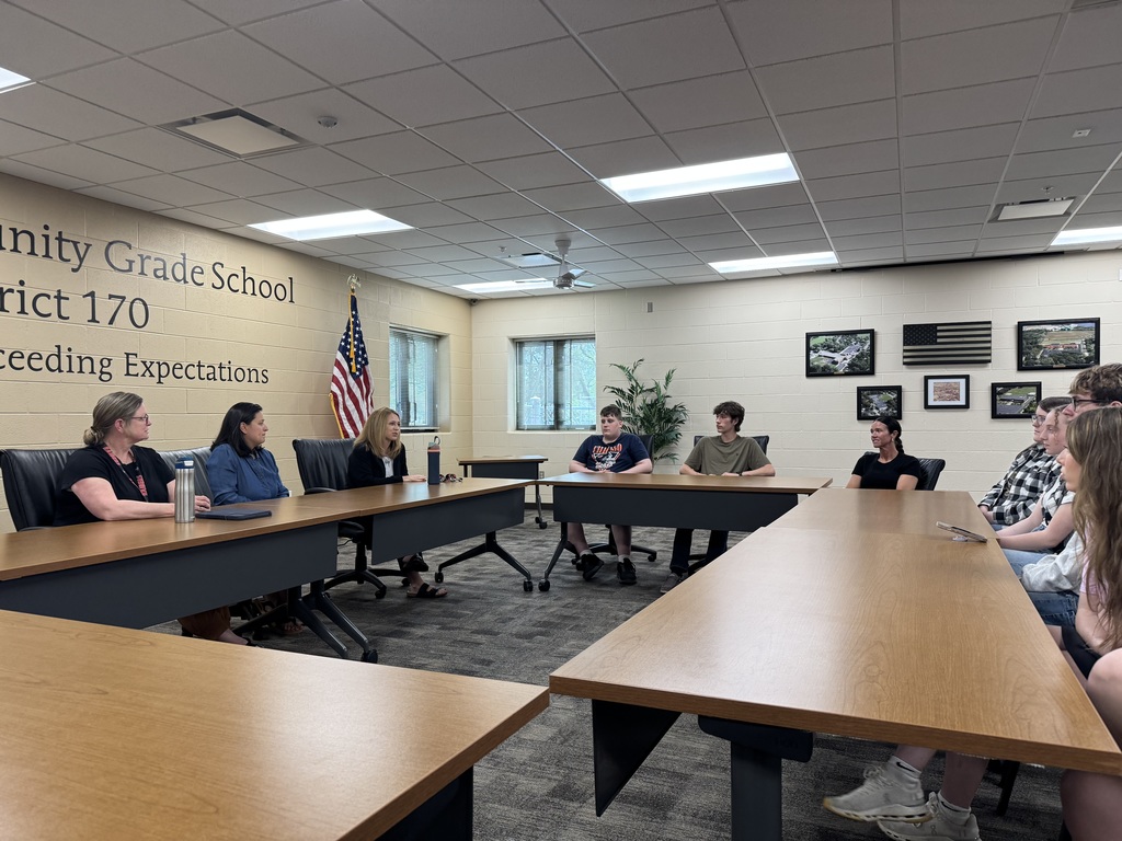 Members of the Seneca High School Future Educators Club traveled to Seneca Grade School to learn more about working in education on Thursday.