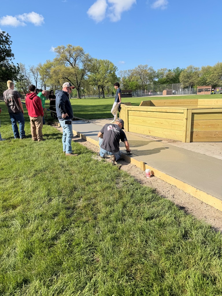 The concrete pad extension for the gaga ball pit at Crotty Park is poured.