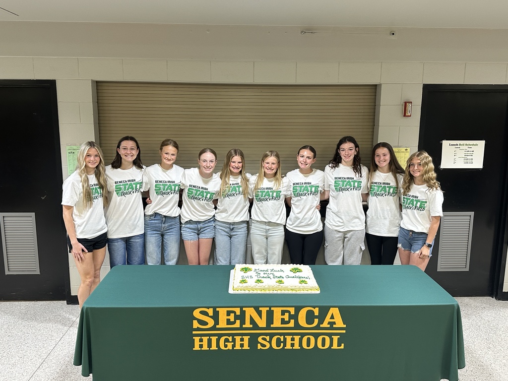 Wednesday morning, Seneca High School recognized all our Girls and Special Olympics State Track Qualifiers with cake for breakfast.