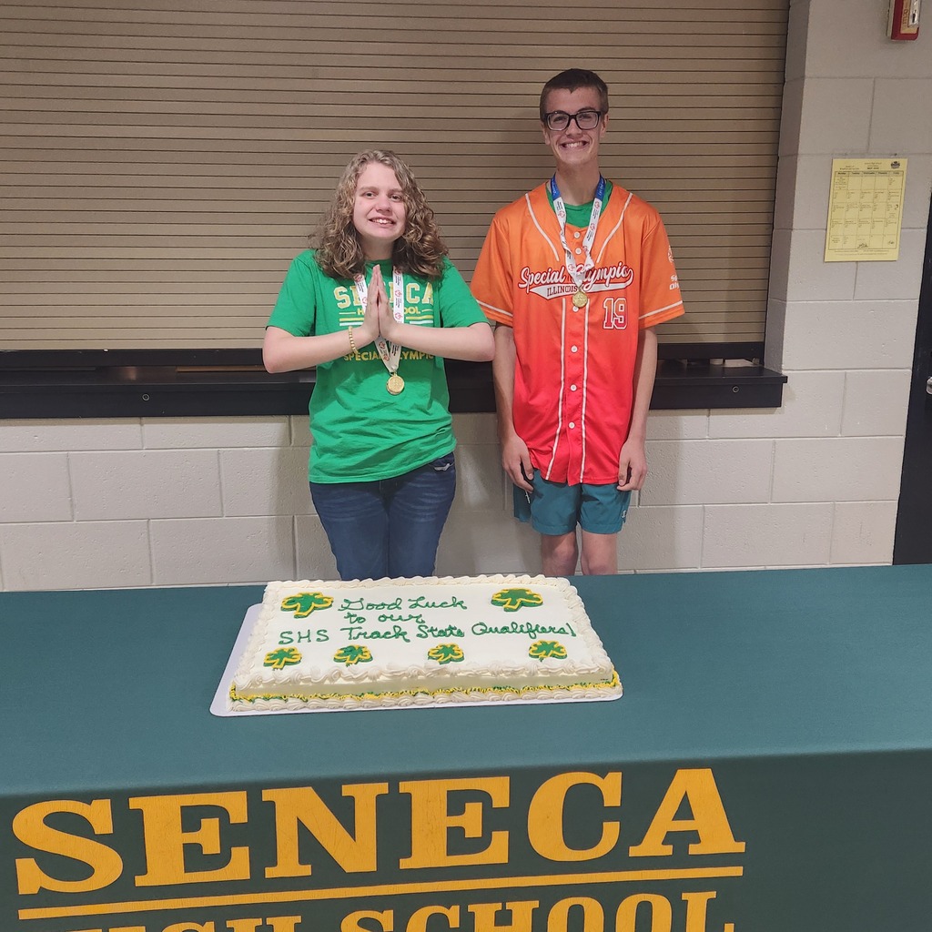 Wednesday morning, Seneca High School recognized all our Girls and Special Olympics State Track Qualifiers with cake for breakfast.