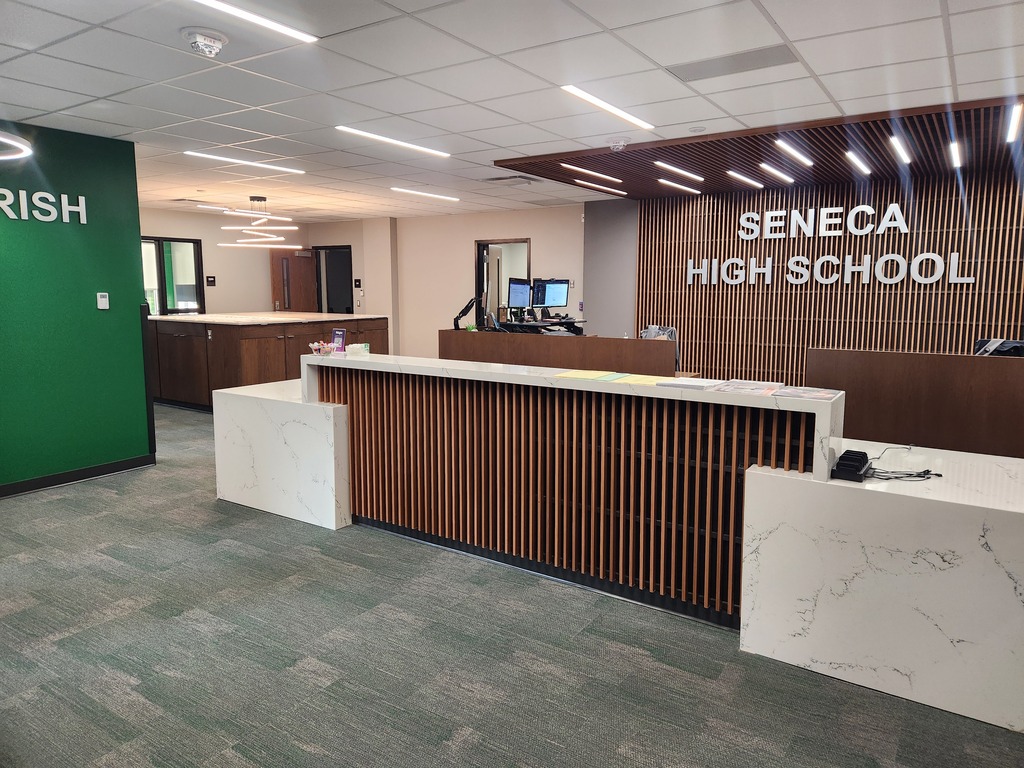 The Seneca High School Board of Education and Administration Team celebrated a ribbon cutting ceremony on Wednesday night as we unveiled our newly renovated Main and Guidance Offices.