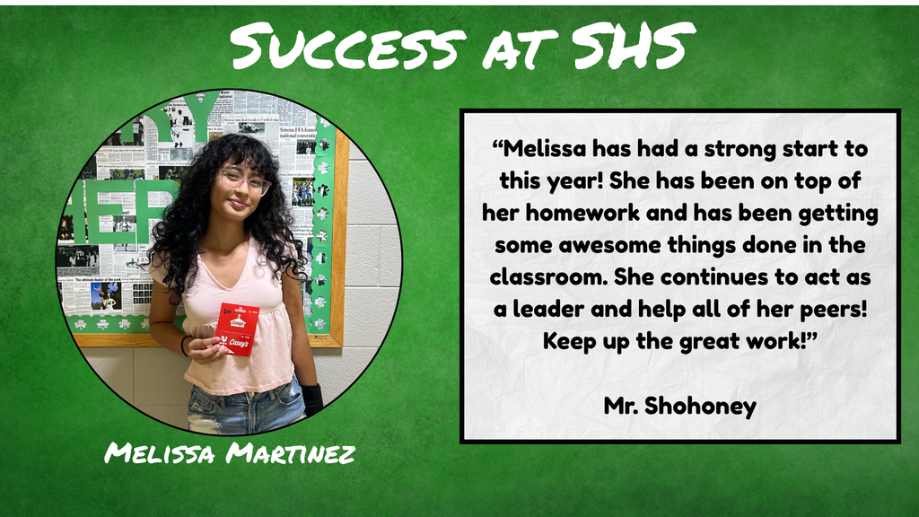 Melissa Martinez has been named this week's Success at SHS winner.